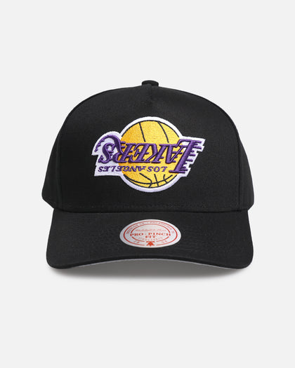 Mitchell & Ness Los Angeles Lakers 'Upside Down Logo' Pro Pinch Snapback Black