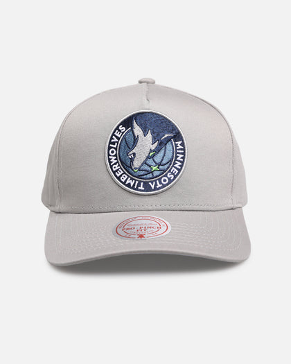 Mitchell & Ness Minnesota Timberwolves 'Upside Down Logo' Pro Pinch Snapback Grey