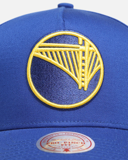 Mitchell & Ness Golden State Warriors 'Upside Down Logo' Pro Pinch Snapback Royal Blue