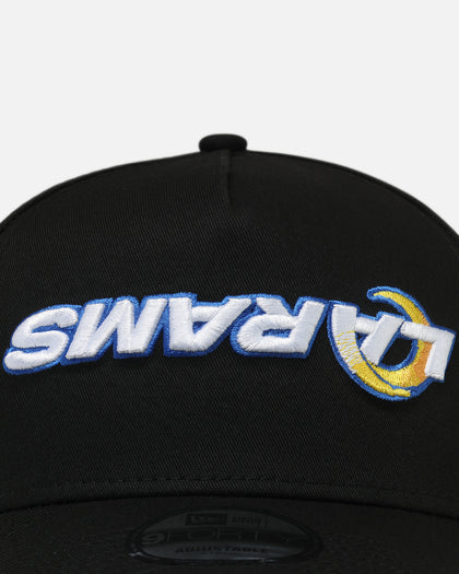 New Era Los Angeles Rams 'Upside Down Logo' 9FORTY A-Frame Snapback Black
