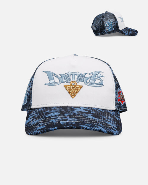 Loiter X Yu-Gi-Oh! Blue Eyes Toon Dragon Trucker Snapback Hat Blue Camo