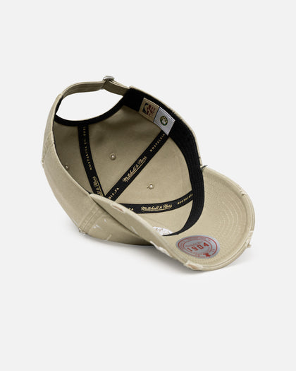 Mitchell & Ness Boston Celtics 'Gothic Arch' Dad Fit Strapback Gravel Stone