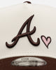New Era Atlanta Braves 'Pink Satin Pink Hearts Walnut' 9FORTY A-Frame Snapback Chrome/Walnut