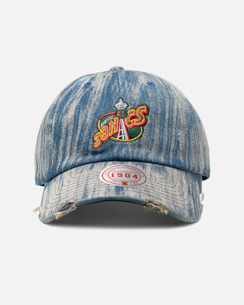 Mitchell & Ness Seattle SuperSonics 'Washed Denim' Dad Fit Strapback Denim