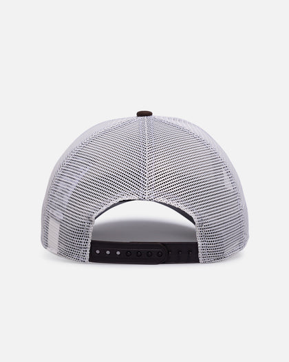 New Era Los Angeles Dodgers 'Upside Down Logo' 9FORTY A-Frame Trucker Snapback White/Brown