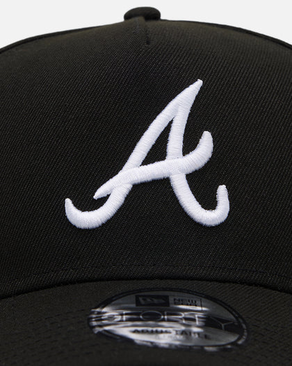 New Era Atlanta Braves 'Black' 9FORTY A-Frame Snapback Black/White