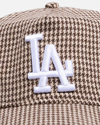 New Era Los Angeles Dodgers 'Houndstooth' 9FORTY A-Frame Strapback Brown