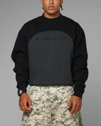 Loiter 4K Panel Crewneck Black