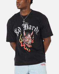 Ed Hardy Mask Of Mischief T-Shirt Black Acidwash
