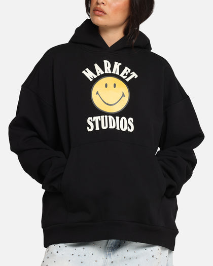 Market Smiley Lockup Hoodie Black