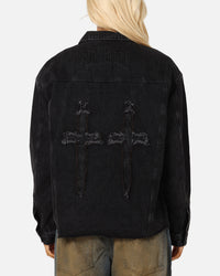 Saint Morta Daggers Cutoff Denim Jacket Vintage Black