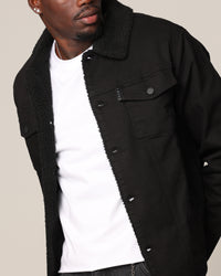Saint Morta Sherpa Denim Jacket Black/Black