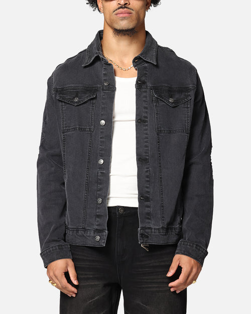 Saint Morta Men's Vintage Denim Jacket Aged Black