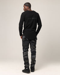 Saint Morta Men's Icon Waffle Long Sleeve T-Shirt Black/Black