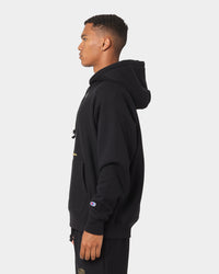 Champion Men's Rev Weave Script Hoodie Black/Gold