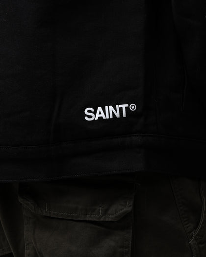 Saint Morta Men's Tartan Sherpa Denim Jacket Black/Red