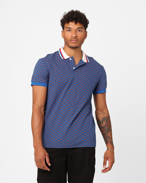 XXIII Printed Polo Shirt Blue/Brown