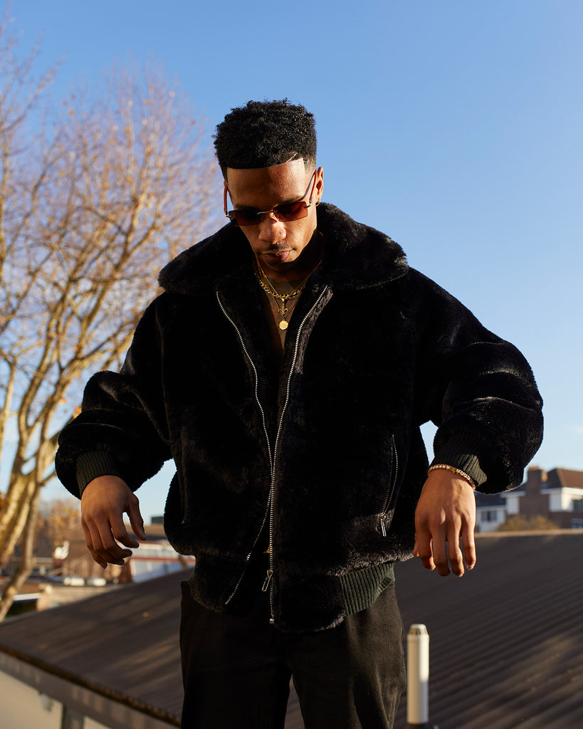 XXIII Baller Fur Jacket Black | Culture Kings NZ