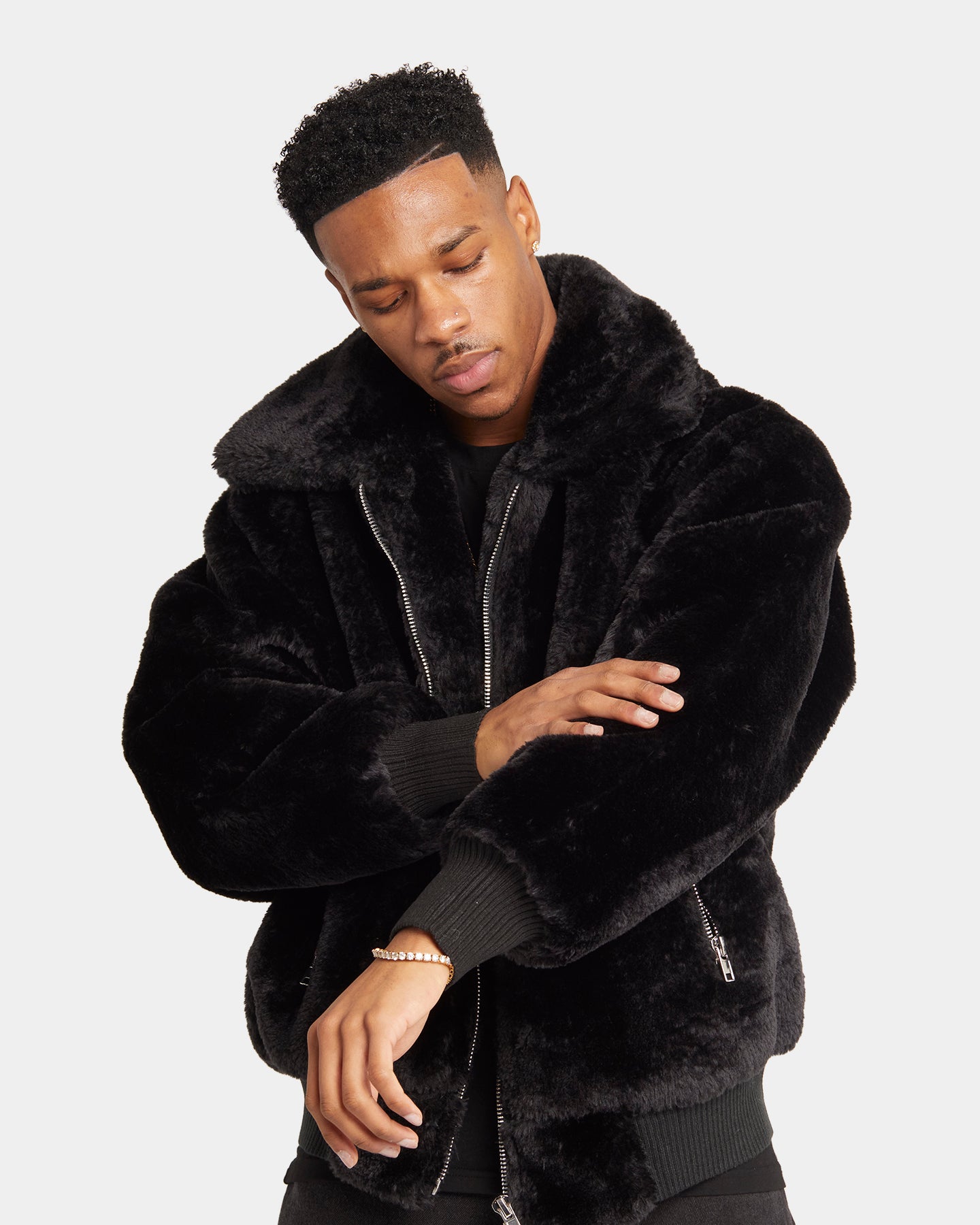 XXIII Baller Fur Jacket Black | Culture Kings NZ