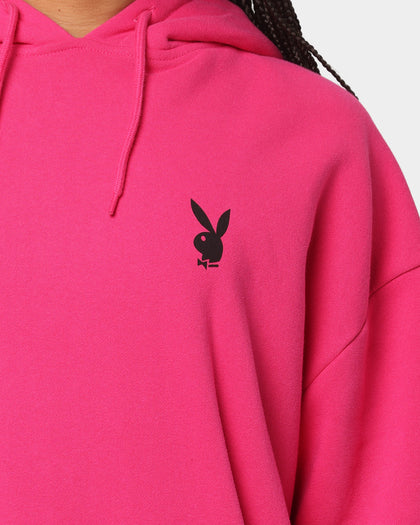 Playboy Stacked Hoodie Hot Pink