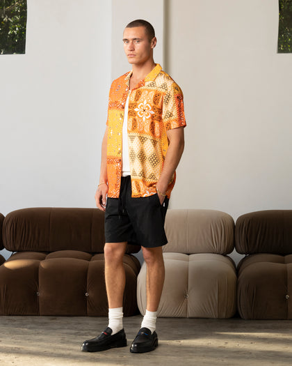 Carre Bandana Ultra Button Up Shirt Orange