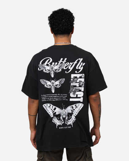 Rats Get Fat Butterfly Effect T-Shirt Black Wash
