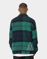 HUF X Pleasures Blackwatch Work Jacket Navy