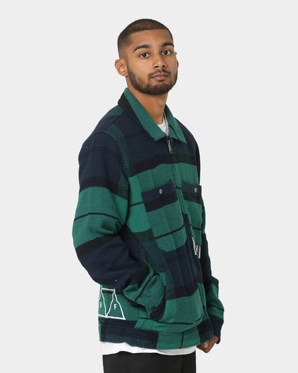 HUF X Pleasures Blackwatch Work Jacket Navy