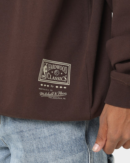 Mitchell & Ness Los Angeles Lakers Headline Crewneck Baroque Brown