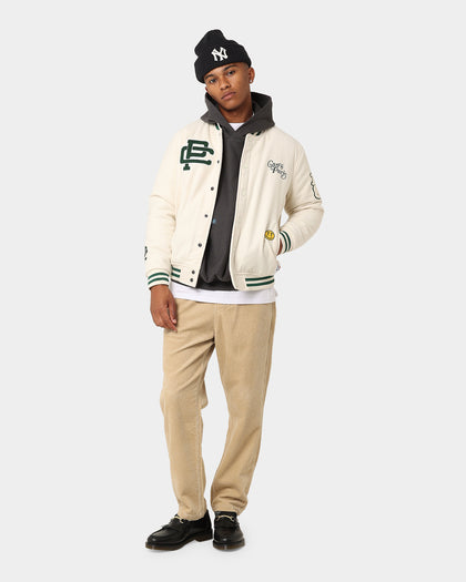 Carre Peace Varsity Jacket Off White/Green