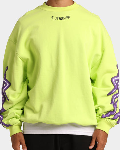 Loiter Born Of Pain Crewneck Neon Green