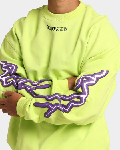 Loiter Born Of Pain Crewneck Neon Green