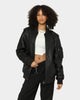 Saint Morta Staten Leather Bomber Jacket Black