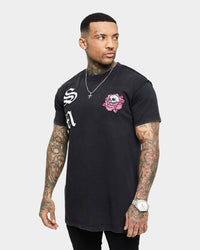 Saint Morta Skull Flower Lafayette T-Shirt Vintage Black