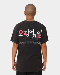 Goat Crew X Squid Game Logo Vintage T-Shirt Black Wash