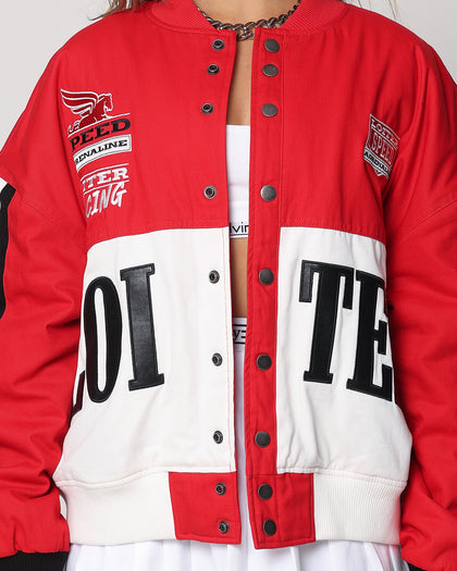 Loiter Motor Sport Jacket Red/Off White