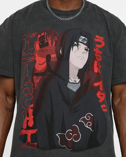 Goat Crew X Naruto Itachi Heavyweight Vintage T-Shirt Black Wash