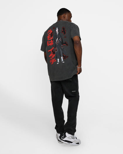 Goat Crew X Naruto Itachi Heavyweight Vintage T-Shirt Black Wash