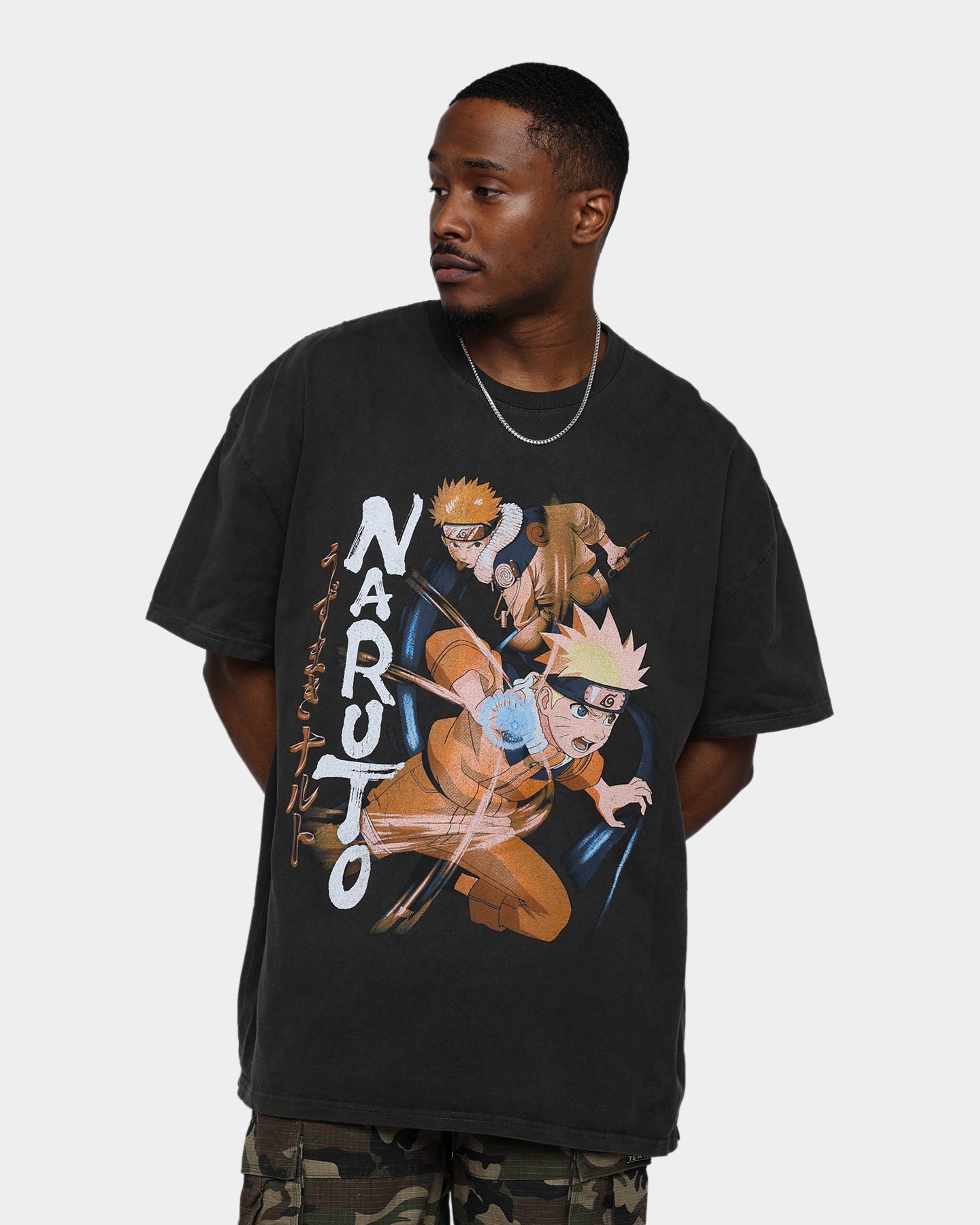 Goat Crew X Naruto Heavyweight Vintage T-Shirt Black Wash