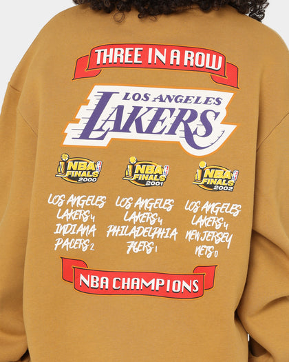 Mitchell & Ness Los Angeles Lakers 3-Peat Crewneck Bone Brown