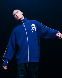 The Anti Order Affiliated High Neck Sweater Dark Navy/White