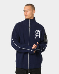 The Anti Order Affiliated High Neck Sweater Dark Navy/White