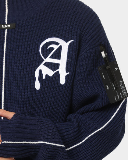 The Anti Order Affiliated High Neck Sweater Dark Navy/White