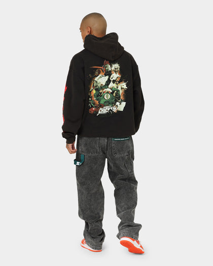 American Thrift Chicken Boom Vintage Hoodie Black Wash