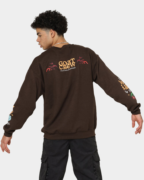 Goat Crew Too Weird To Live Vintage Crewneck Brown