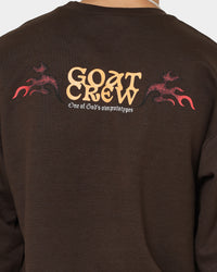 Goat Crew Too Weird To Live Vintage Crewneck Brown