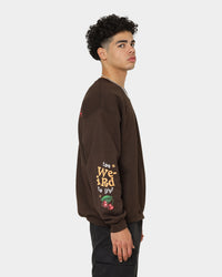 Goat Crew Too Weird To Live Vintage Crewneck Brown