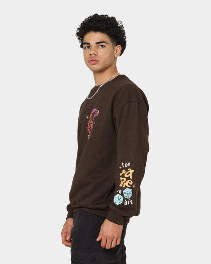 Goat Crew Too Weird To Live Vintage Crewneck Brown
