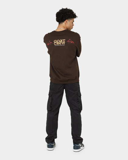 Goat Crew Too Weird To Live Vintage Crewneck Brown