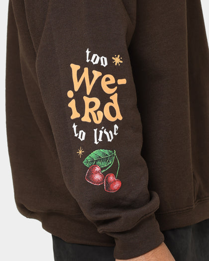 Goat Crew Too Weird To Live Vintage Crewneck Brown